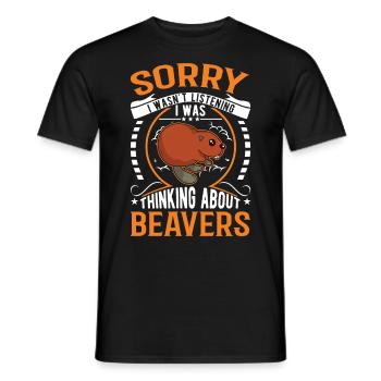 Beaver Beaver Dam Gift Beaver - Men's T-Shirt - black - Front - AI Model Male 178 light (178cm)