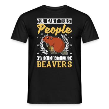 Beaver Beaver Dam Gift Beaver - Men's T-Shirt - black - Front - AI Model Male 178 light (178cm)