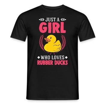 Canard en caoutchouc Fille Canard couinant Canard de bain - T-shirt homme - noir - Devant - AI Model Male 178 light (178cm)