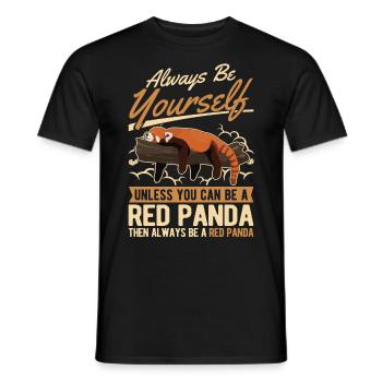 Roter Panda Geschenk Red Panda - Männer T-Shirt - Schwarz - Vorne - AI Model Male 178 light (178cm)