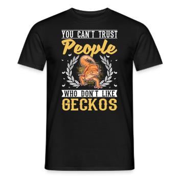 Gecko Cadeau Léopard Gecko - T-shirt homme - noir - Devant - AI Model Male 178 light (178cm)
