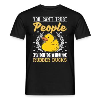 Gummi And Gave Knirkende Duck Badeand - Mænd T-shirt - sort - Foran - AI Model Male 178 light (178cm)