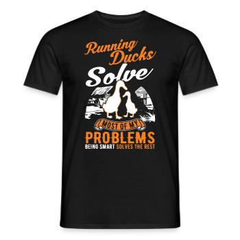 Indian Runner Duck Gift Running Duck - Men's T-Shirt - black - Front - AI Model Male 178 light (178cm)