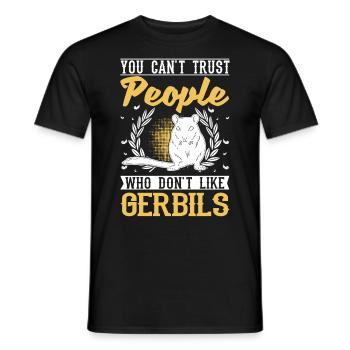 Gerbille Cadeau Rat de course mongol Gerbille - T-shirt homme - noir - Devant - AI Model Male 178 light (178cm)