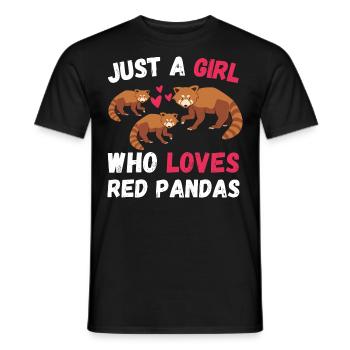 Chinesisches Tier Mädchen Geschenk Roter Panda - Männer T-Shirt - Schwarz - Vorne - AI Model Male 178 light (178cm)