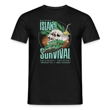Bushcraft island Survival Dschungel Skull Geschenk - Männer T-Shirt - Schwarz - Vorne - AI Model Male 178 light (178cm)