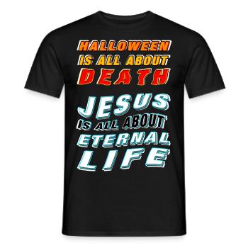 Jesus is about Life - Men's T-Shirt - black - Front - AI Model Male 178 light (178cm)