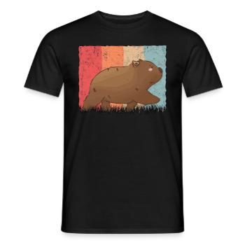 Wombat Retro, Wombat Vintage - Men's T-Shirt - black - Front - AI Model Male 178 light (178cm)