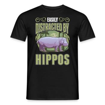 Facilement distrait par les hyènes Erdwolf Hyène - T-shirt homme - noir - Devant - AI Model Male 178 light (178cm)