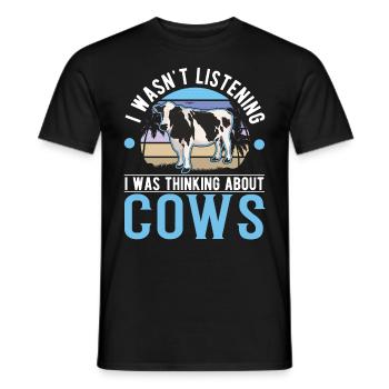Cow Cattle breeder Farmer Cows - Men's T-Shirt - black - Front - AI Model Male 178 light (178cm)