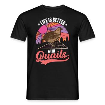 La vie est meilleure avec les éleveurs de cailles - T-shirt homme - noir - Devant - AI Model Male 178 light (178cm)