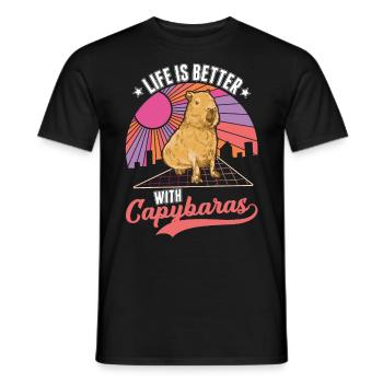 La vie est meilleure avec un capybara - T-shirt homme - noir - Devant - AI Model Male 178 light (178cm)