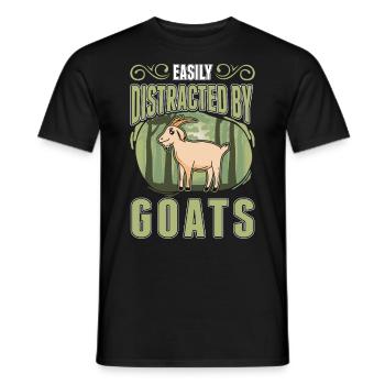 Facilement distrait par les chèvres Ziegenwirt Goat - T-shirt homme - noir - Devant - AI Model Male 178 light (178cm)