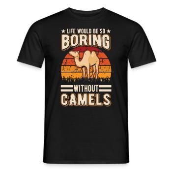 Kamel Geschenk Dromedar Camel Großkamel - Männer T-Shirt - Schwarz - Vorne - AI Model Male 178 light (178cm)