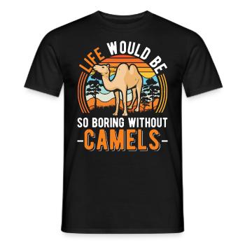 Kamel Geschenk Dromedar Camel Großkamel - Männer T-Shirt - Schwarz - Vorne - AI Model Male 178 light (178cm)
