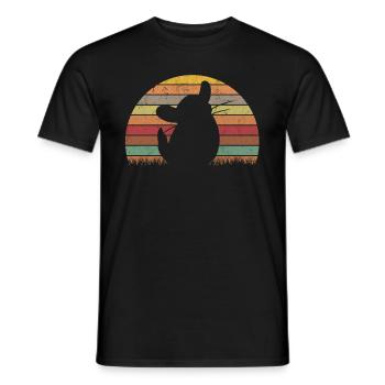 Chinchilla Retro Wollmaus Vintage - Männer T-Shirt - Schwarz - Vorne - AI Model Male 178 light (178cm)