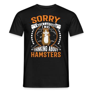 Hamster Hamster Roue Golden Hamster Hamster - T-shirt homme - noir - Devant - AI Model Male 178 light (178cm)