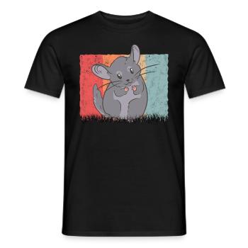 Chinchilla Retro Wollmaus Vintage - Männer T-Shirt - Schwarz - Vorne - AI Model Male 178 light (178cm)