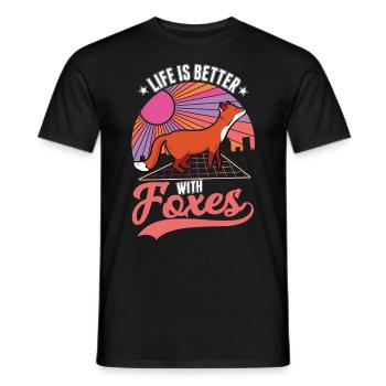 Das Leben ist besser mit einem Fuchs - Männer T-Shirt - Schwarz - Vorne - AI Model Male 178 light (178cm)