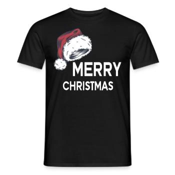 Joyeux Noël Père Noël Bonnet - T-shirt homme - noir - Devant - AI Model Male 178 light (178cm)