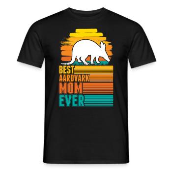 Best Aardvark Mom Ever Erdferkel Mama - Men's T-Shirt - black - Front - AI Model Male 178 light (178cm)