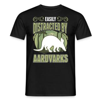 Facilement distrait par Aardvarks Aardvark - T-shirt homme - noir - Devant - AI Model Male 178 light (178cm)