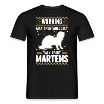 Warning Marder Mink Badger Pine Marten - Men's T-Shirt - black - Front - AI Model Male 178 light (178cm)