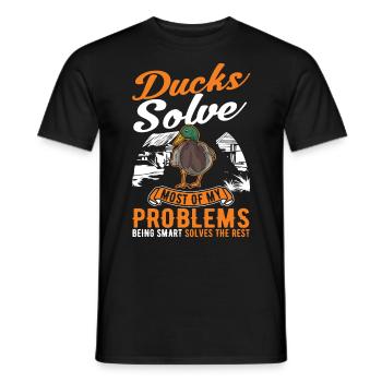 Duck Gift Duck Duck Breeder - Men's T-Shirt - black - Front - AI Model Male 178 light (178cm)