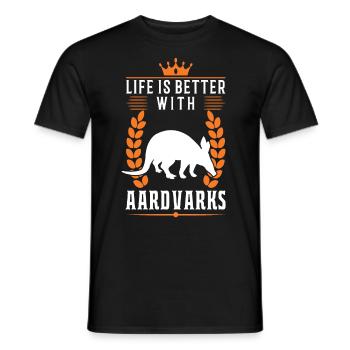 Das Leben ist besser mit Erdferkel - Männer T-Shirt - Schwarz - Vorne - AI Model Male 178 light (178cm)