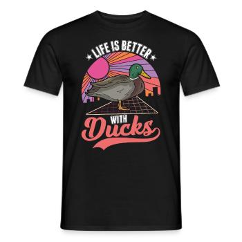 Das Leben ist besser mit Enten - Männer T-Shirt - Schwarz - Vorne - AI Model Male 178 light (178cm)