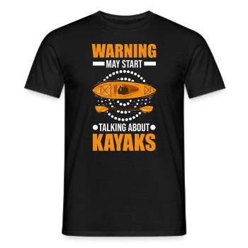 Warnung Kayak Kajakfahrer Paddelsport Kanu - Männer T-Shirt - Schwarz - Vorne - AI Model Male 178 light (178cm)
