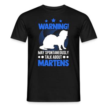 Warning Marder Mink Badger Pine Marten - Men's T-Shirt - black - Front - AI Model Male 178 light (178cm)