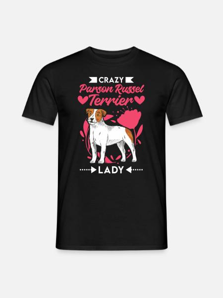 Crazy Parson Russel Terrier lady - Men's T-Shirt - black