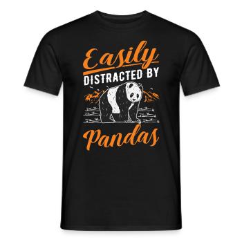 Easily distracted by Pandas - Männer T-Shirt - Schwarz - Vorne - AI Model Male 178 light (178cm)