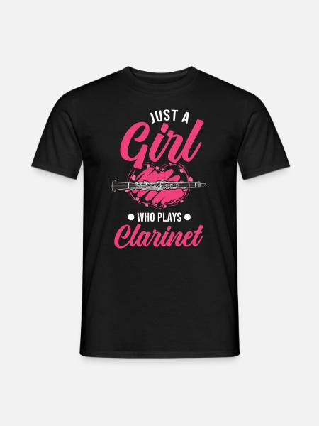 Klarinette Mädchen Klarinettistin - Männer T-Shirt - Schwarz