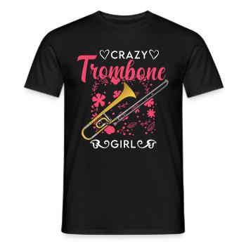 Crazy Trombone Girl Trombones Girl - T-shirt homme - noir - Devant - AI Model Male 178 light (178cm)
