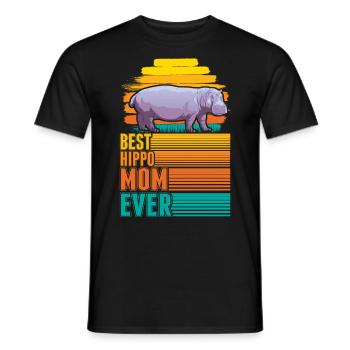 Meilleure maman hippopotame jamais hippopotame hippopotame - T-shirt homme - noir - Devant - AI Model Male 178 light (178cm)