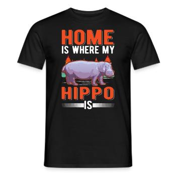 La maison est l’endroit où mon hippopotame est hippopotame - T-shirt homme - noir - Devant - AI Model Male 178 light (178cm)