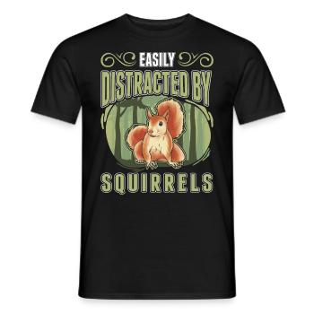 Facilement distrait par les écureuils Eichhörnchen - T-shirt homme - noir - Devant - AI Model Male 178 light (178cm)