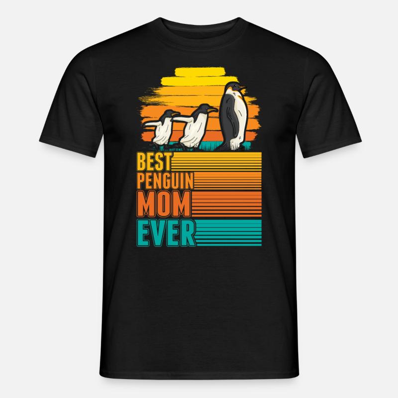 Best Penguin Mom Ever Pinguin Mama - Männer T-Shirt - Schwarz