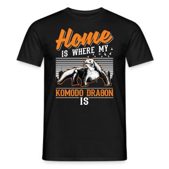 La maison est l’endroit où mon dragon de Komodo est un varan - T-shirt homme - noir - Devant - AI Model Male 178 light (178cm)