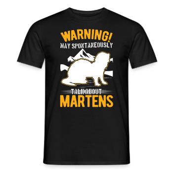 Warning: Martens, Minks, Badgers, Pine Martens - Men's T-Shirt - black - Front - AI Model Male 178 light (178cm)