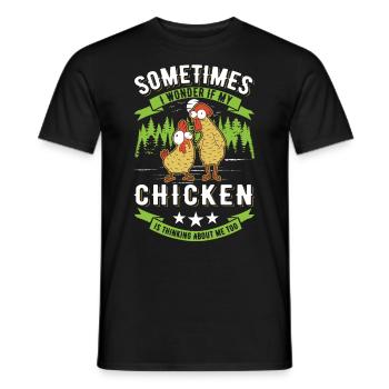 Poulets Élevage de poulets Éleveur de poulets - T-shirt homme - noir - Devant - AI Model Male 178 light (178cm)