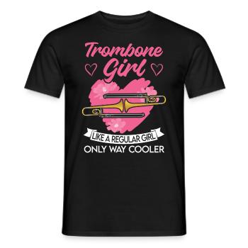 Posaune Mädchen Posaunenspieler Posaunistin - Männer T-Shirt - Schwarz - Vorne - AI Model Male 178 light (178cm)