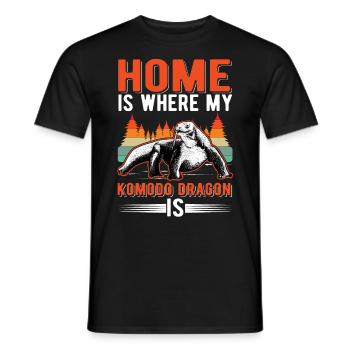 La maison est l’endroit où mon dragon de Komodo est un varan - T-shirt homme - noir - Devant - AI Model Male 178 light (178cm)