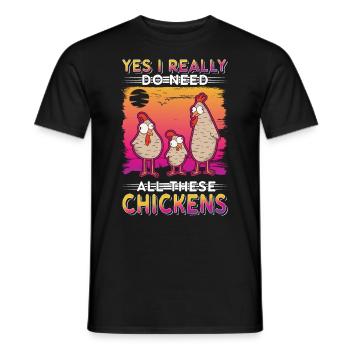 Poulets Élevage de poulets Éleveur de poulet - T-shirt homme - noir - Devant - AI Model Male 178 light (178cm)