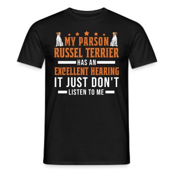 Parson Russell Terrier Gift - Men's T-Shirt - black - Front - AI Model Male 178 light (178cm)