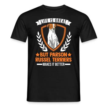 Parson Russell Terrier Gift - Men's T-Shirt - black - Front - AI Model Male 178 light (178cm)