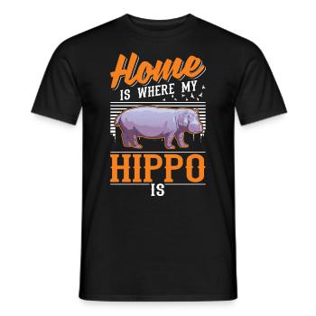 La maison est l’endroit où mon hippopotame est hippopotame - T-shirt homme - noir - Devant - AI Model Male 178 light (178cm)