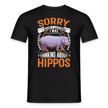 Hippo Cadeau Hippo Hippo Hippo - T-shirt homme - noir - Devant - AI Model Male 178 light (178cm)